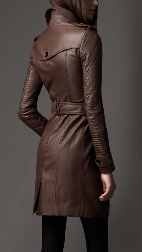 burberry quilted leather trench coat|burberry trench coat collar strap.